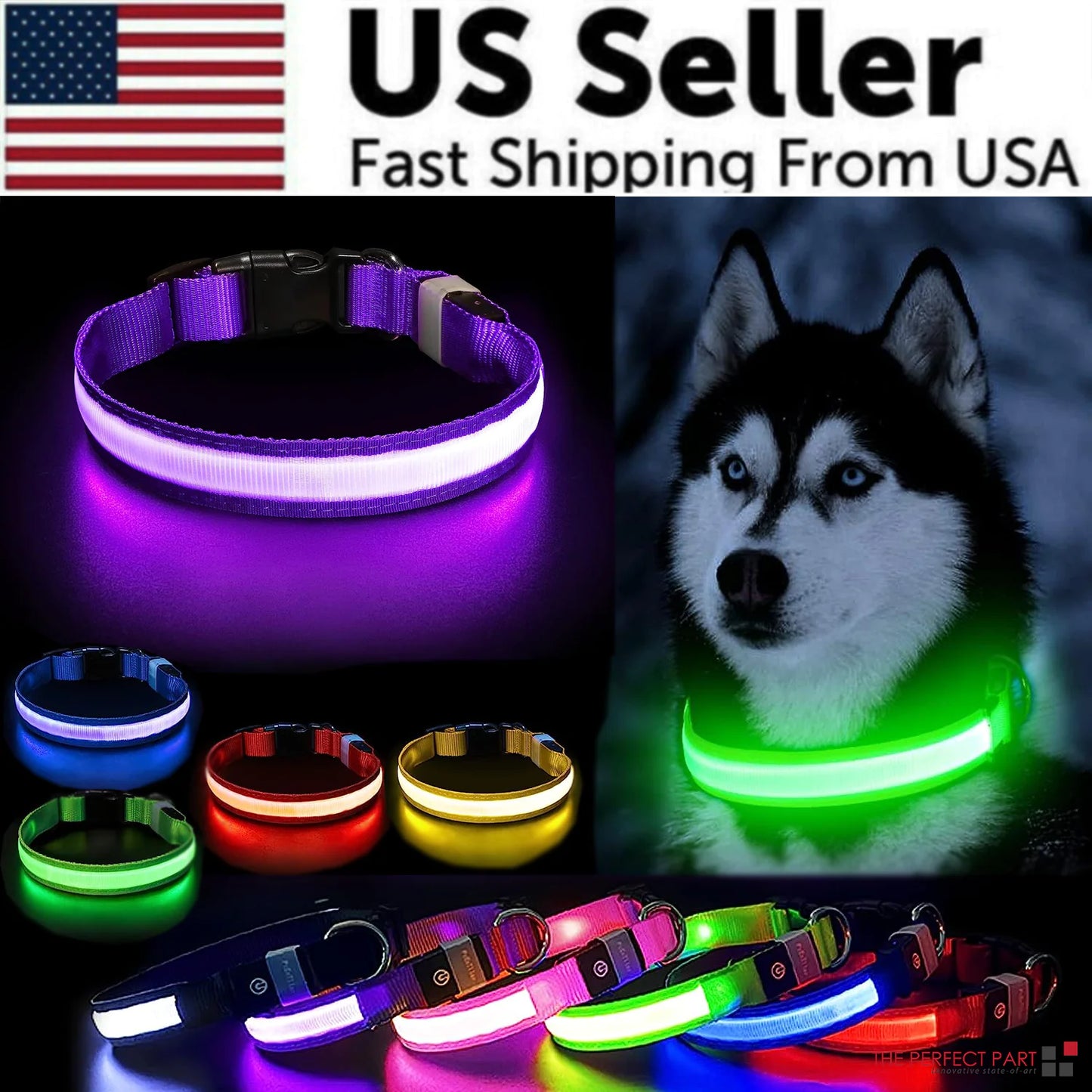 LED Adjustable Blinking Dog Collar