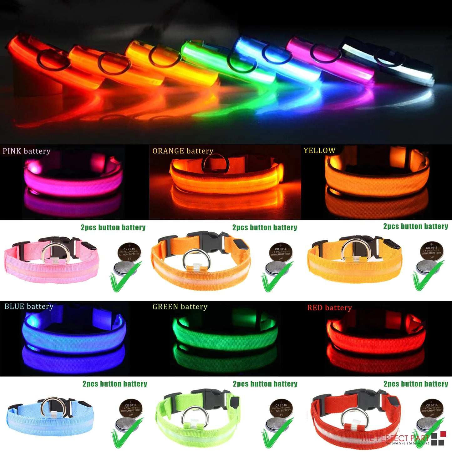 LED Adjustable Blinking Dog Collar